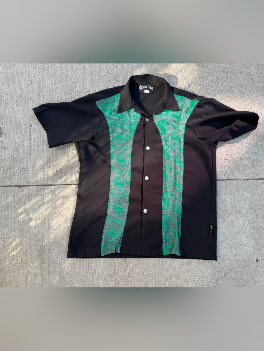 Casino Wear Los Angeles Vintage Men’s Money Sign Dice Button Up Shirt